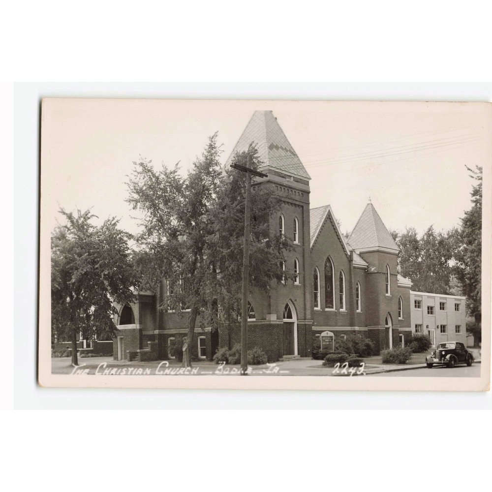 RPPC Christian Church Boone Iowa IA Hamilton Photo Co Ames Real Photo Postcard - Picture 1 of 2